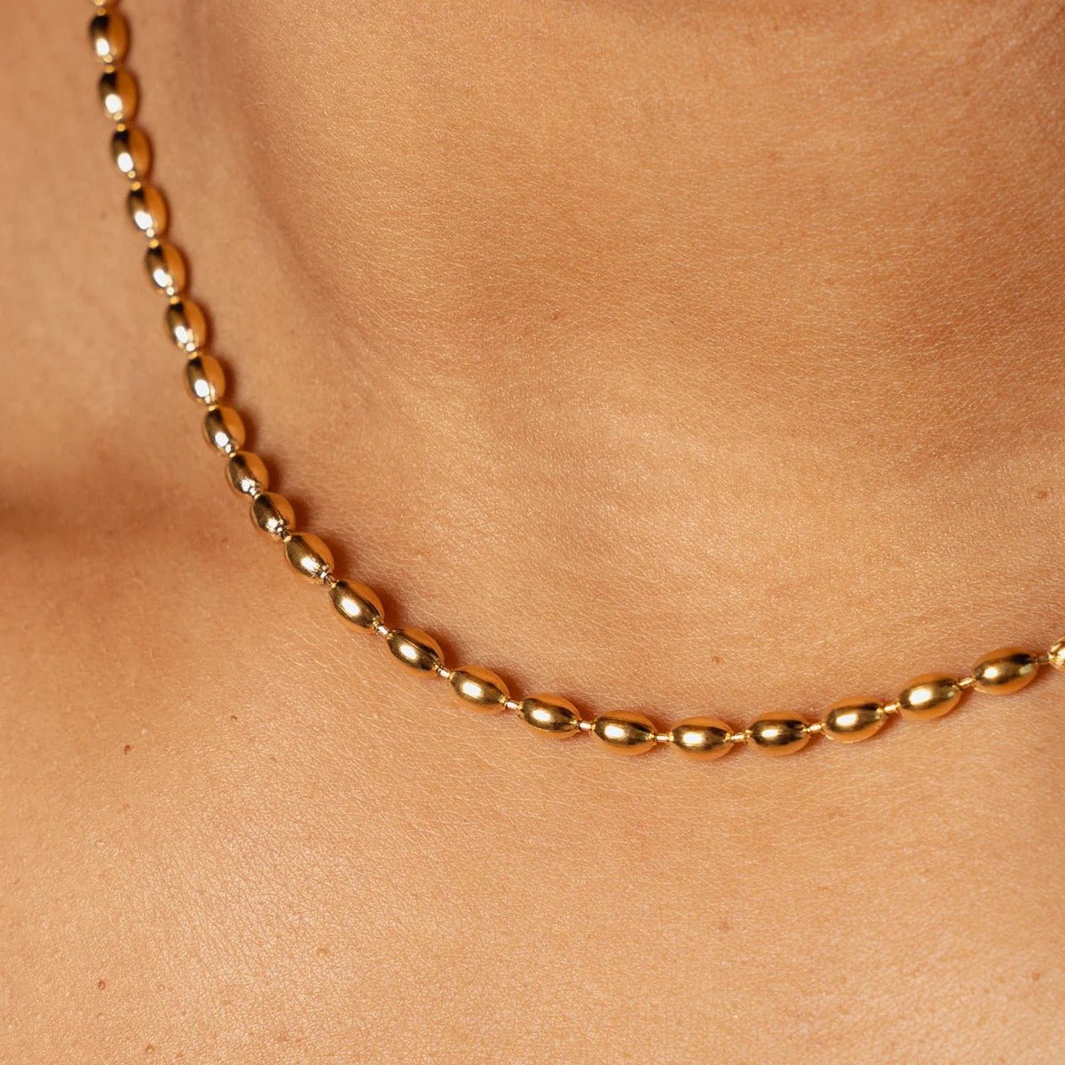 Colar Corrente Esferas Banhado em Ouro 18K