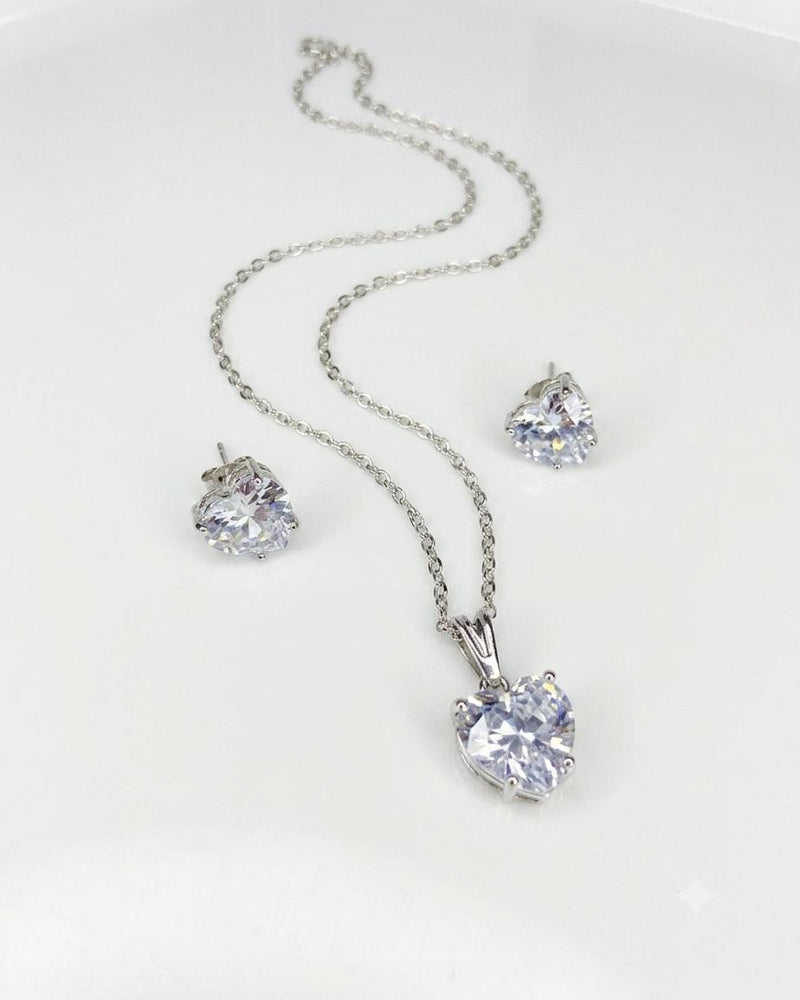 CONJUNTO AMORE PRATA - CRISTAL