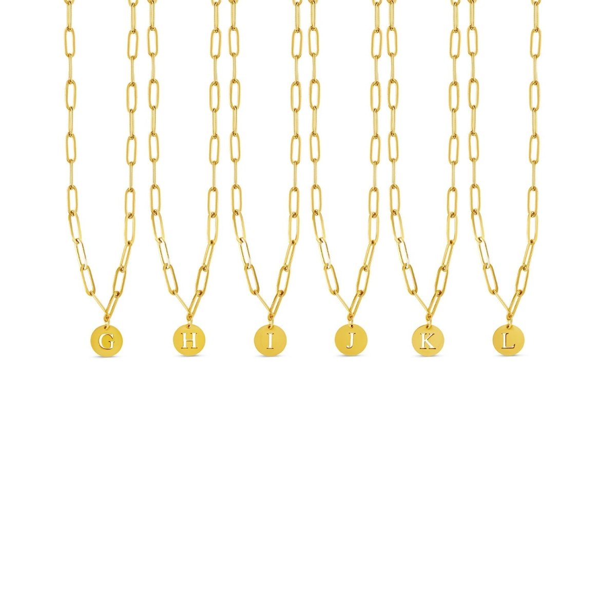 Colar Letra Inicial Clip Chain Banhado em Ouro 18K