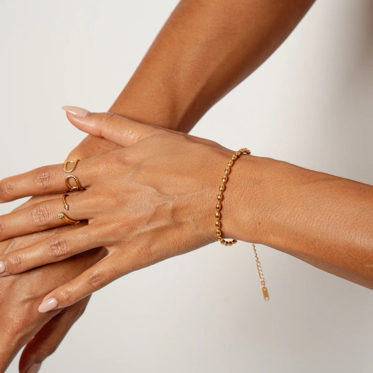 Pulseira Corrente Esferas Banhado em Ouro 18K